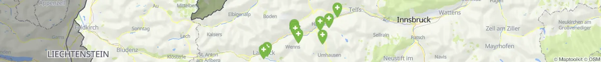 Kartenansicht für Apotheken-Notdienste in der Nähe von Roppen (Imst, Tirol)
